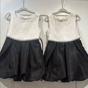 Elegant Black and White Girls' Dresses